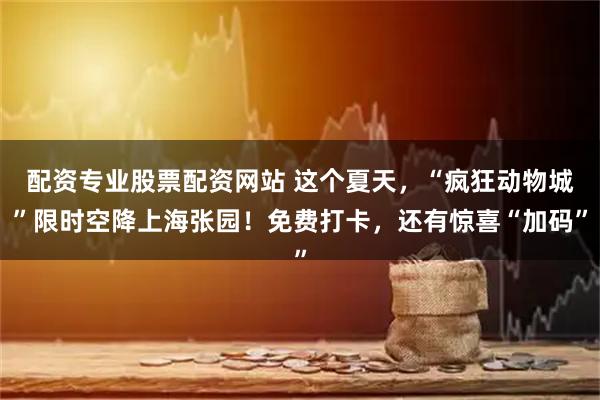 配资专业股票配资网站 这个夏天，“疯狂动物城”限时空降上海张园！免费打卡，还有惊喜“加码”